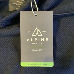 Alpine Design Men's Dark Navy Blue Hoodie. Twill Mystic Midnight